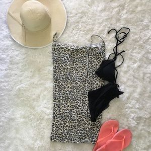 Moda Leopard Print Swimsuit Coverup Wrap